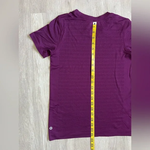 Lululemon Breeze Short Sleeve Squad Purple Marvel Mesh Perforated Shirt - Picture 6 of 8